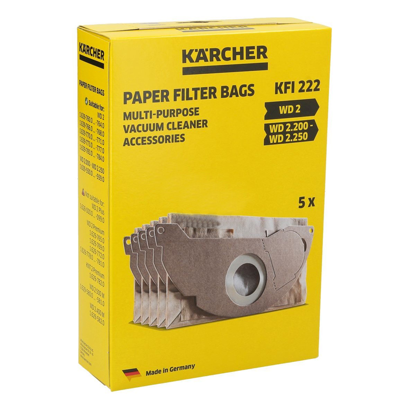 Set 5 saci din hartie Karcher pentru WD2, tip KFI222