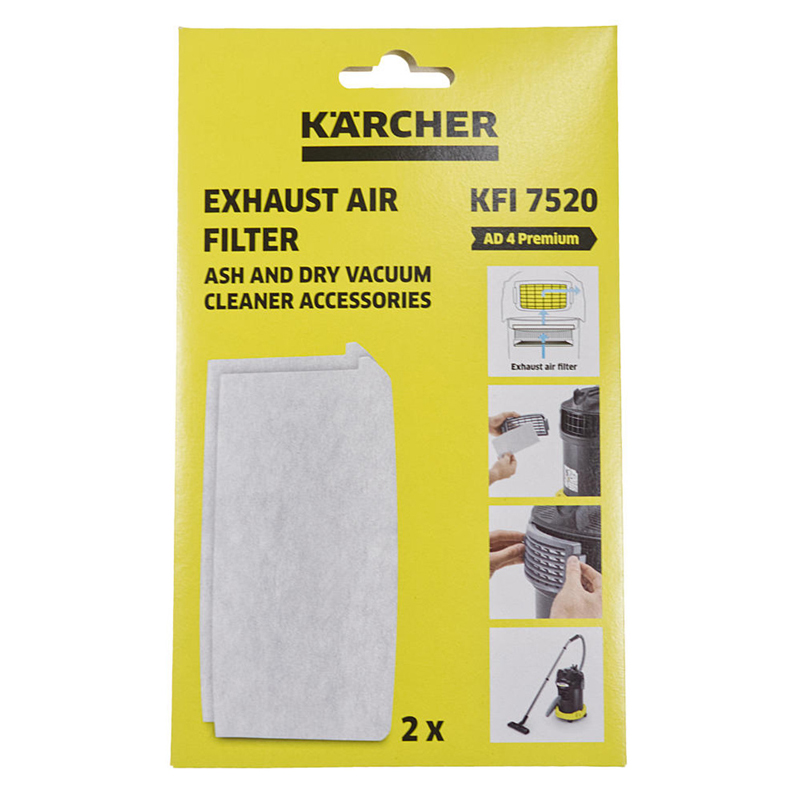 Filtru evacuare pentru AD4 Premium, set 2 bucati, Karcher, tip KFI7520